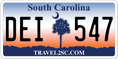 SC license plate DEI547