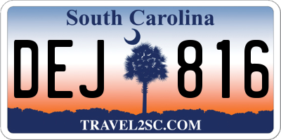 SC license plate DEJ816