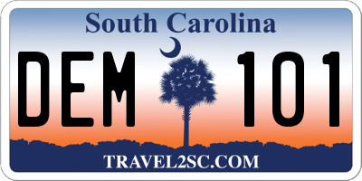 SC license plate DEM101