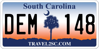 SC license plate DEM148