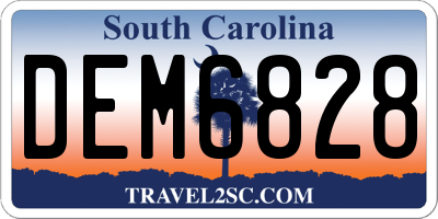 SC license plate DEM6828