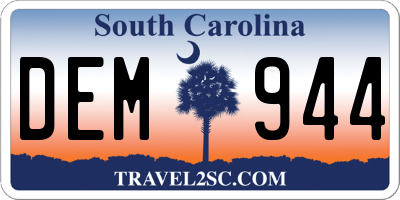 SC license plate DEM944