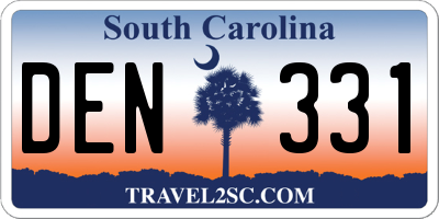 SC license plate DEN331