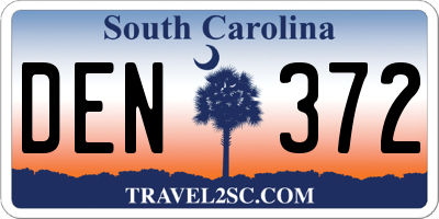 SC license plate DEN372