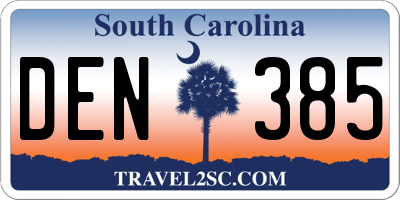 SC license plate DEN385