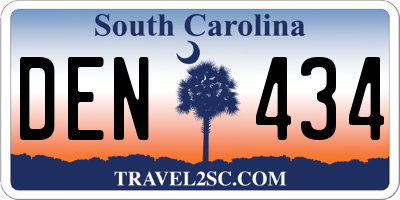 SC license plate DEN434