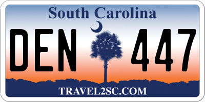 SC license plate DEN447