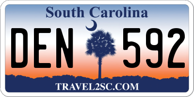 SC license plate DEN592