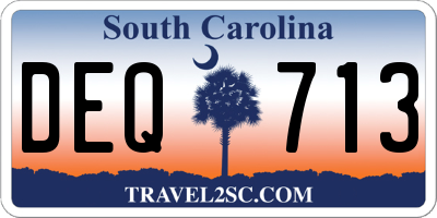 SC license plate DEQ713