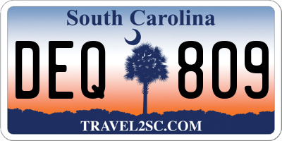SC license plate DEQ809