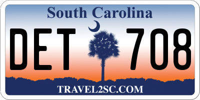 SC license plate DET708