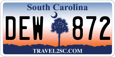 SC license plate DEW872