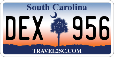 SC license plate DEX956