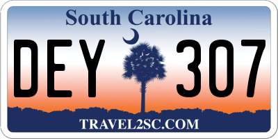 SC license plate DEY307