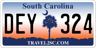 SC license plate DEY324