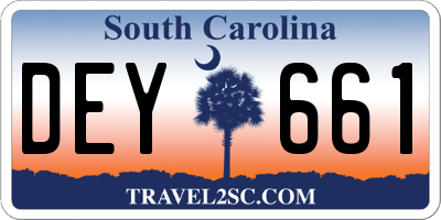 SC license plate DEY661