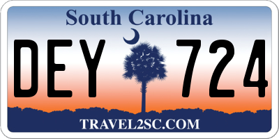 SC license plate DEY724