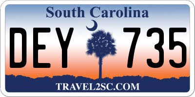 SC license plate DEY735