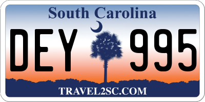 SC license plate DEY995