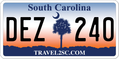 SC license plate DEZ240