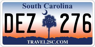 SC license plate DEZ276