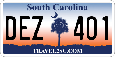 SC license plate DEZ401
