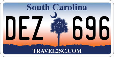 SC license plate DEZ696