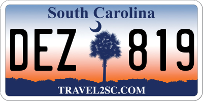 SC license plate DEZ819