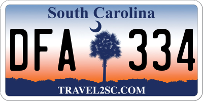 SC license plate DFA334