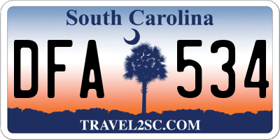 SC license plate DFA534
