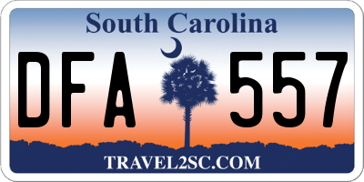 SC license plate DFA557