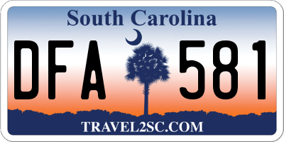 SC license plate DFA581