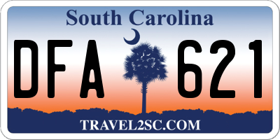 SC license plate DFA621