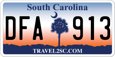 SC license plate DFA913