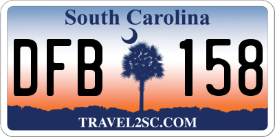 SC license plate DFB158