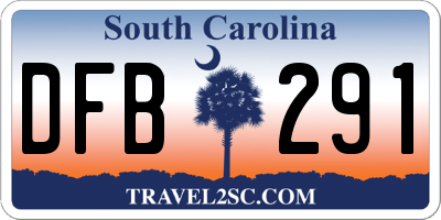 SC license plate DFB291