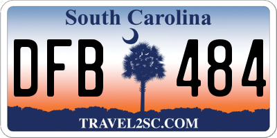 SC license plate DFB484