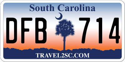 SC license plate DFB714
