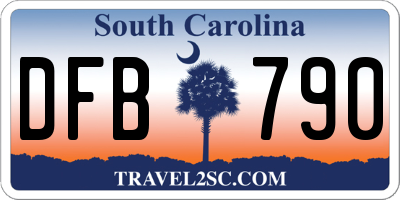 SC license plate DFB790
