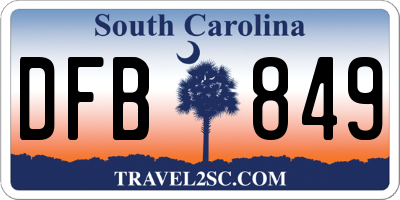 SC license plate DFB849