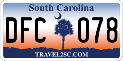 SC license plate DFC078