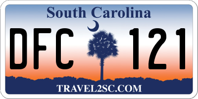 SC license plate DFC121