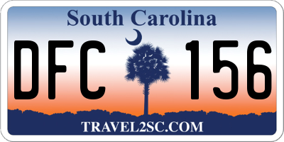 SC license plate DFC156