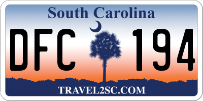 SC license plate DFC194