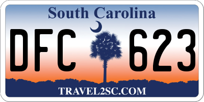 SC license plate DFC623