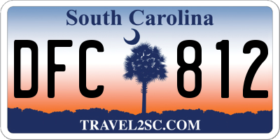 SC license plate DFC812