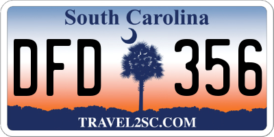 SC license plate DFD356