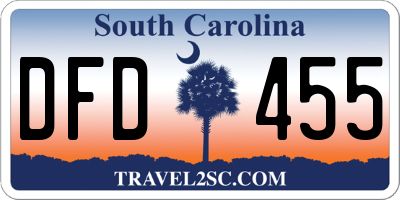 SC license plate DFD455