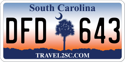 SC license plate DFD643