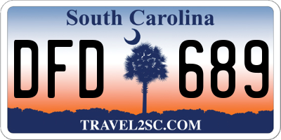SC license plate DFD689